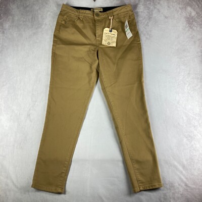Democracy Ab Solution Pants Size 8 Light Khaki Brown Tan Skinny Stretch Slim
