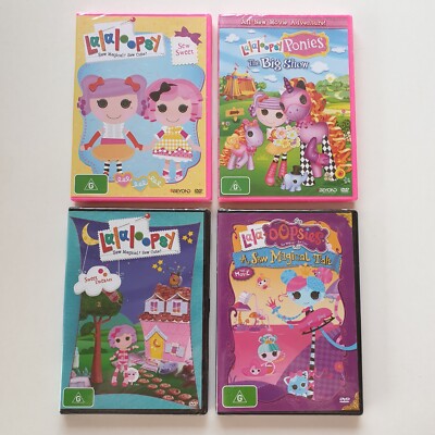 Lalaloopsy 4x DVD Collection (DVD, PAL Region 4) Movie + Sew Sweet Dreams SEALED