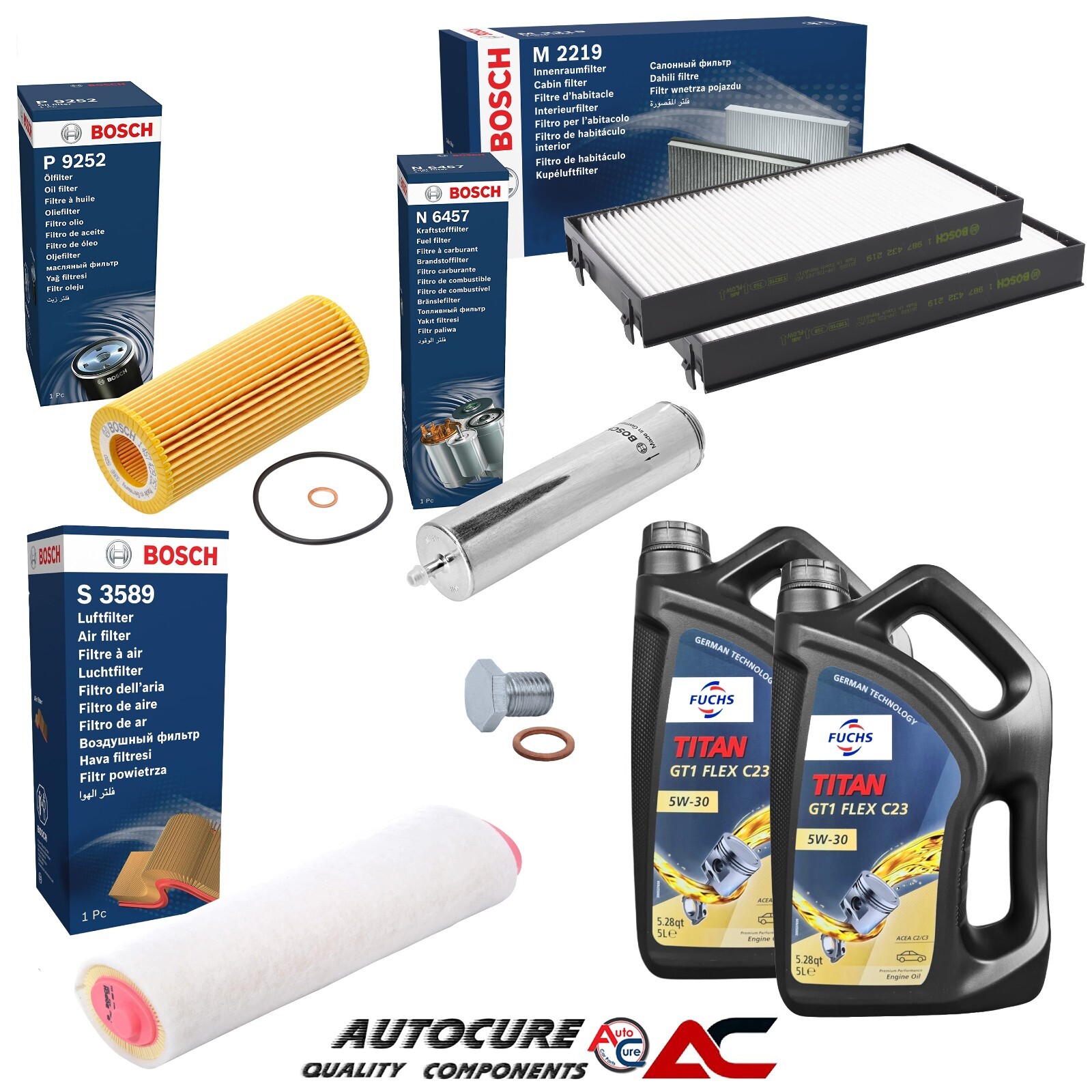 FOR BMW X5 3.0 XDRIVE 30D E70 2007-2010 FULL BOSCH FILTER SERVICE KIT & 10L