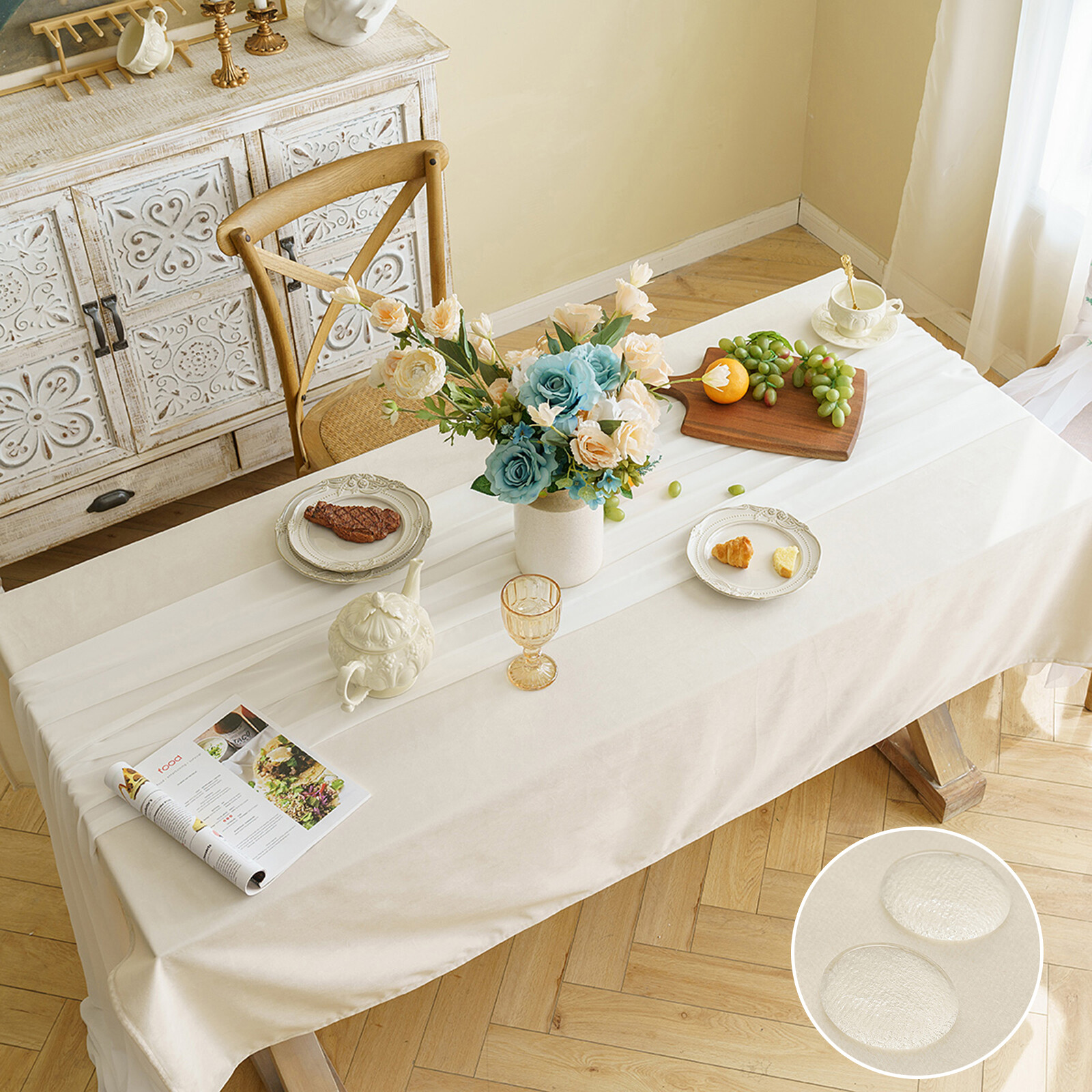 Rectangle Waterproof Table Cover Velvet Table Cloth Patio Tablecloth Outdoor US