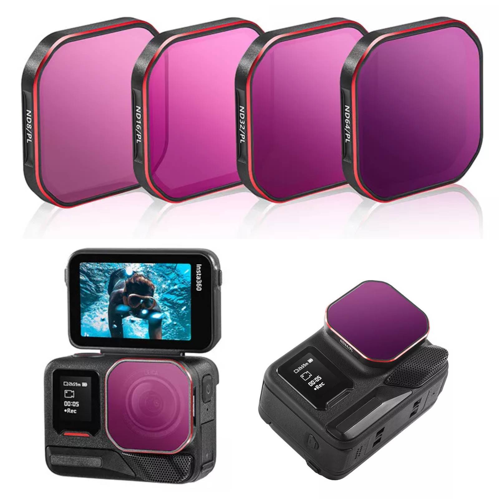 Ace Pro 2 Camera Coyktonty Lens Filters For Insta360 Ace Pro/Ace Pro 2,Waterproof  Lens Protection Filter Set (UV CPL ND16 ND32 Insta360 Ace Pro 2 K&amp;F Concept Insta360 Ace pro2専用フィルターセット (PL+ND8+ND16+ND32) NDフ