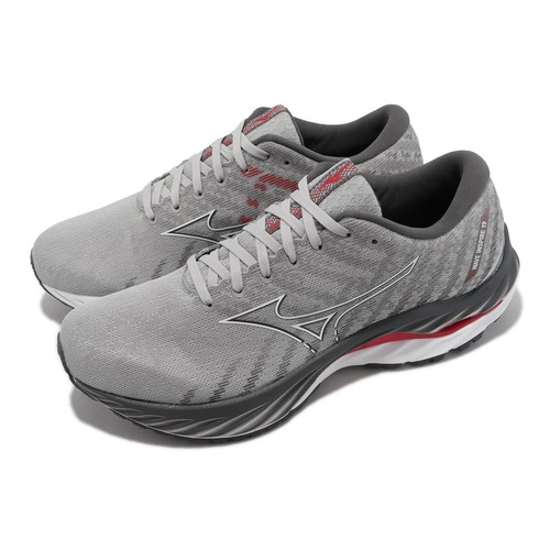 Мужские беговые кроссовки Mizuno Wave Inspire 19 Super Wide Grey White Red J1GC2345-04