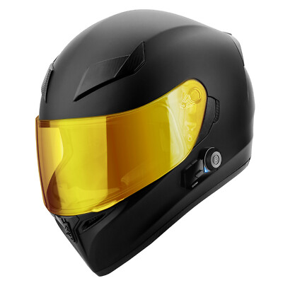 GDM GHOST SUPERSONIC Full Face Bluetooth Motorcycle Helmet Matte Black