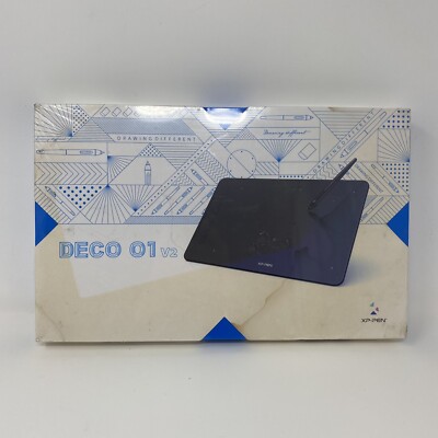 XP-Pen Deco 01 V2 Graphics Tablet Drawing Board Pad 8192 Levels 60° Tilt - READ