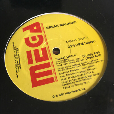 BREAK MACHINE - STREET DANCE - 12'' MAXI VINYL 1986 SEALED 1ST PRESS RARE 