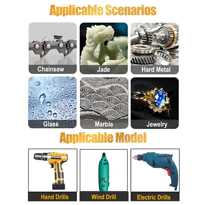 24PCS 5/32" 7/32" Diamond Chainsaw Sharpener Burr Grinding Stone File 1/8" Shank