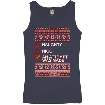 An Attempt Was Made Ugly Sweater Women's Tank Top Christmas Naughty or Nice