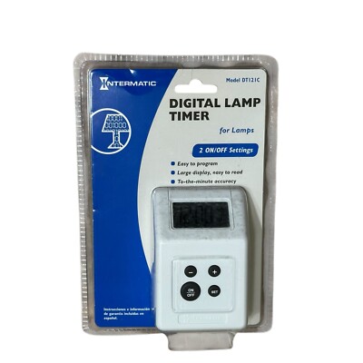 Intermatic Programmable Digital Lamp Timer 2 On / Off Settings DT121C New Sealed