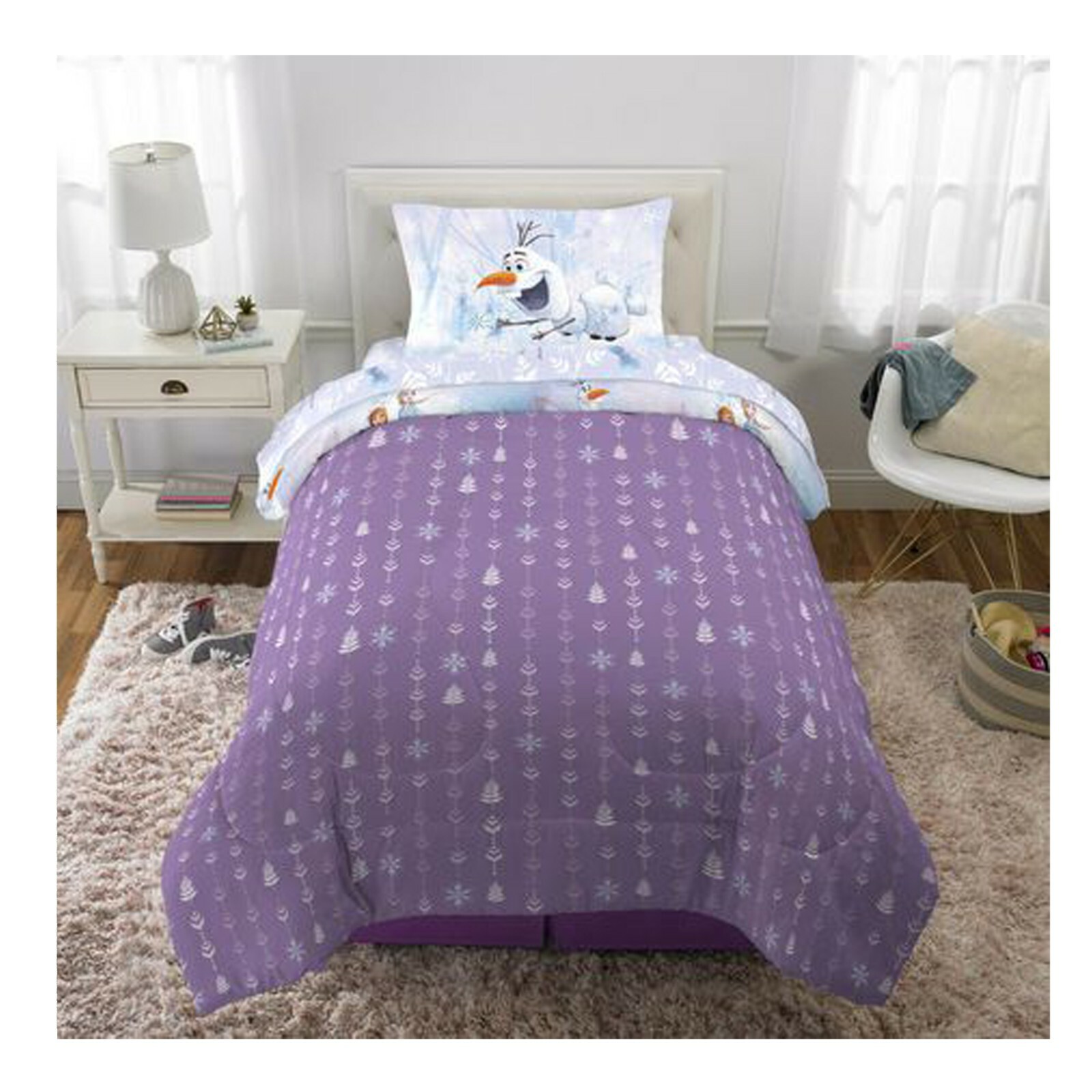 Details About Disney Frozen Ii Anna Elsa Olaf Twin Kids Bed Set Plus Bonus Tote Snow Wheat