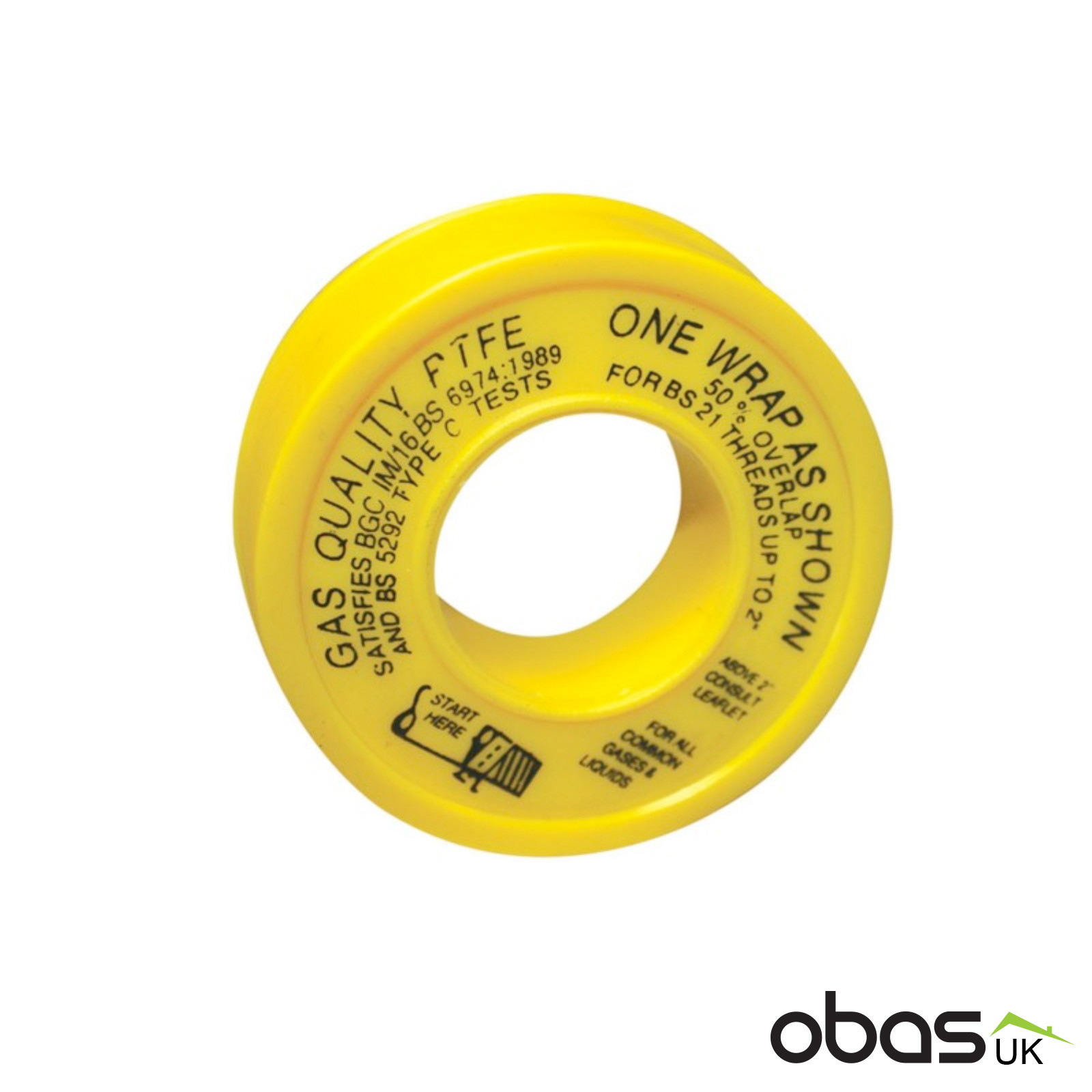 2 x Gas PTFE Tape Non-Adhesive Thread /& Compression Joint Seal British Standard
