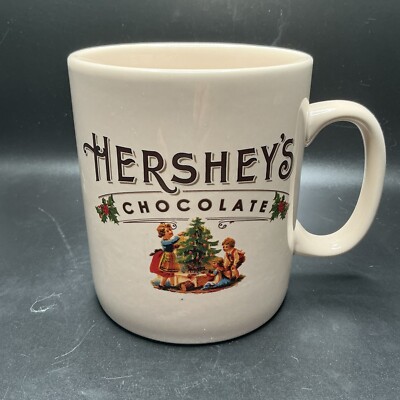 Hershey's Chocolate large mug; Family around Christmas tree - Vintage Look