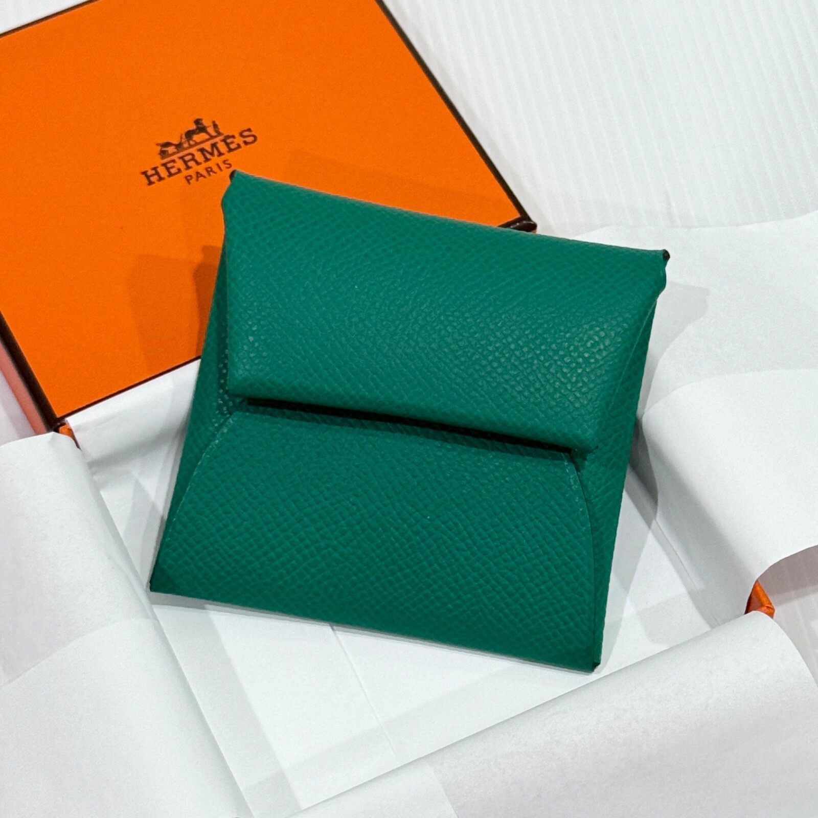 【HERMES】Clochette wallet ウォレット★ Epsom カーフスキン HERMES Black Crocodile Constance Compact Wallet GHW, New in
