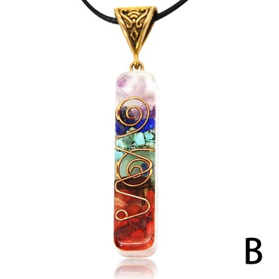 7 Chakra Reiki Healing Yoga Natural Stone Pendant Necklace Jewellery hots D7N9