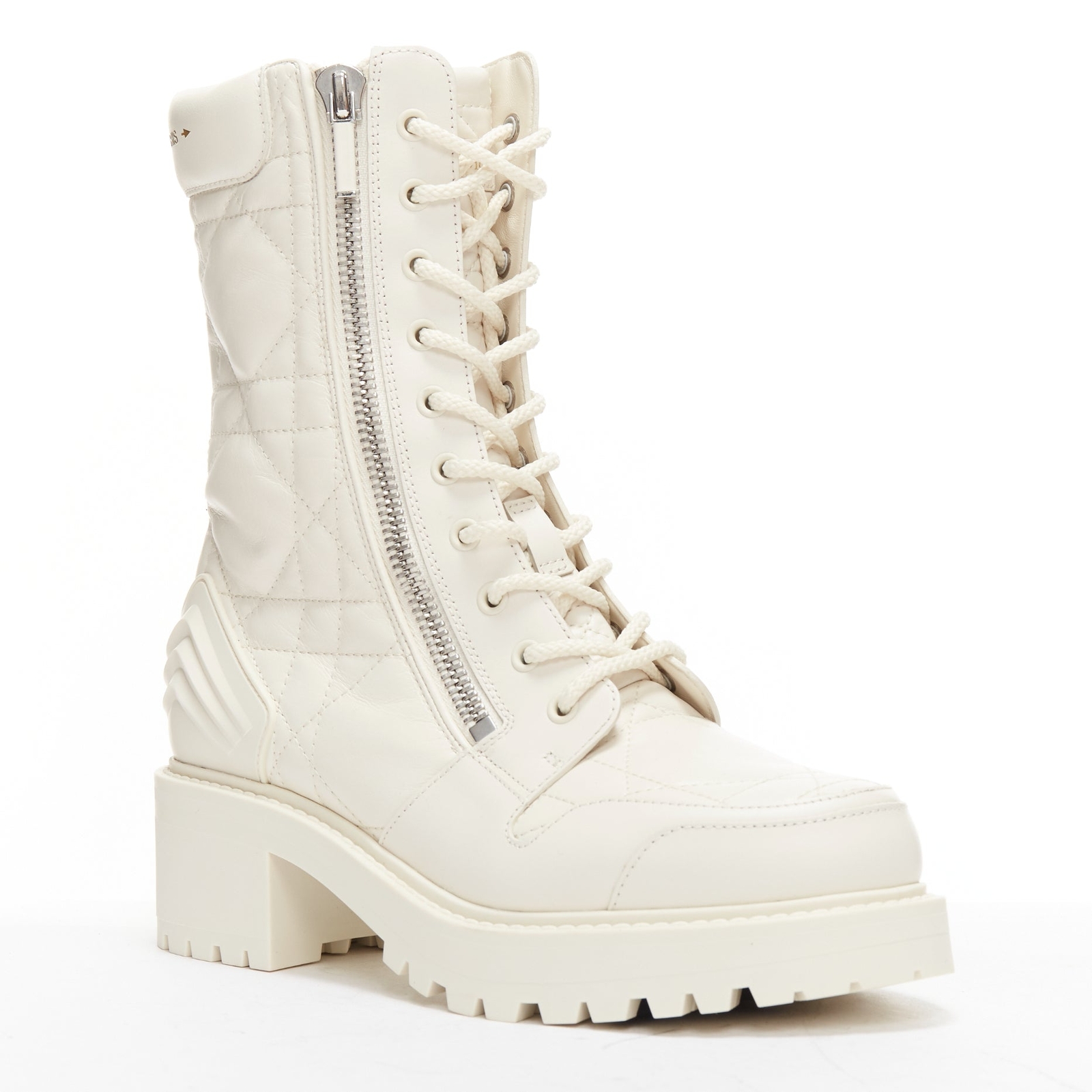CHRISTIAN DIOR 2023 D-Leader white Cannage quilted leather