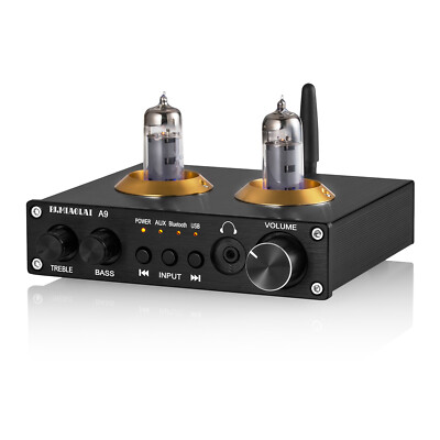 HiFi Bluetooth 5.0 Vacuum Tube Preamp Stereo Receiver Headphone Amp USB Player