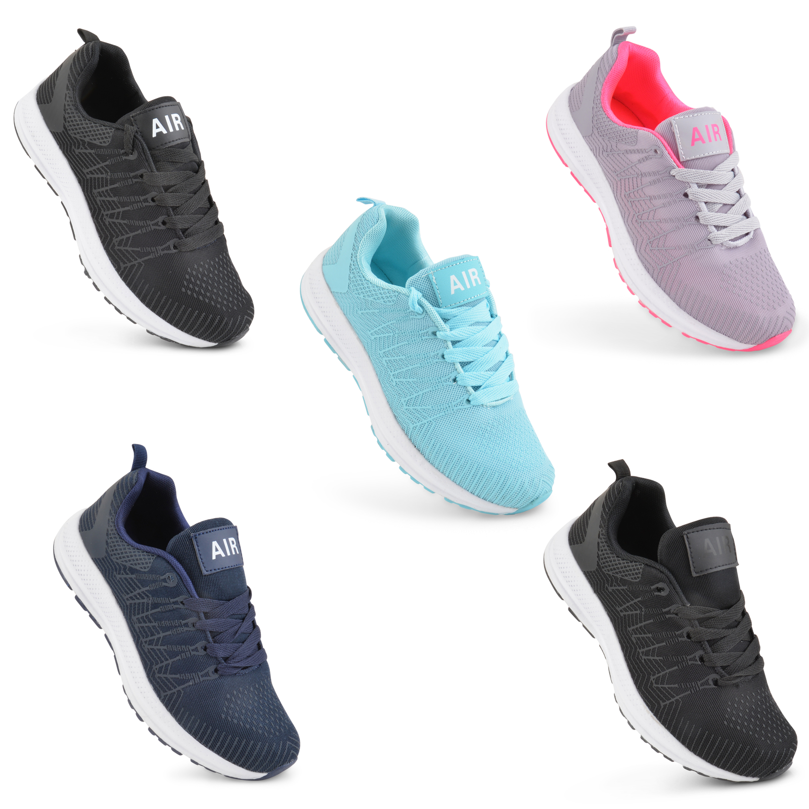 NEW WOMENS LADIES RUNNING TRAINERS FITNESS GYM SPORTS COMFY LACE UP SHOES UK 3-8