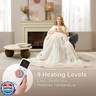 Hansleep Heated Blanket Electrci Blanket Throw, Heating Blanket with 9 Heating Levels and 10-Hour Timer Auto Shut Off, Washable Soft Warm Winter Blanket, 50 x 60 Inches, Beige