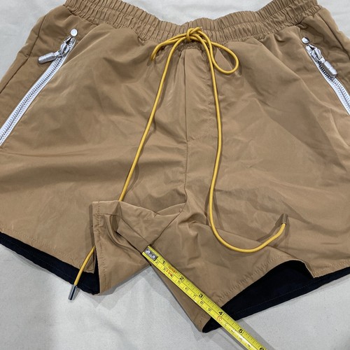 Pre-owned Rhude Rivet Shorts Sz M In Brown