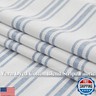 ZJDECOR 63 Inch Blue Striped Full Blackout Window Curtain Panels,Blue Stripe on White Cotton Blended Light Filteirng Fabric,Room Darkening Window Treatment for Bedroom,Rod Pocket Back Tab,55