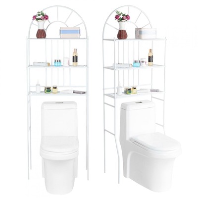 Badezimmerregal weiß Teleskopregal für Waschmaschine Toilettenregal Standregal