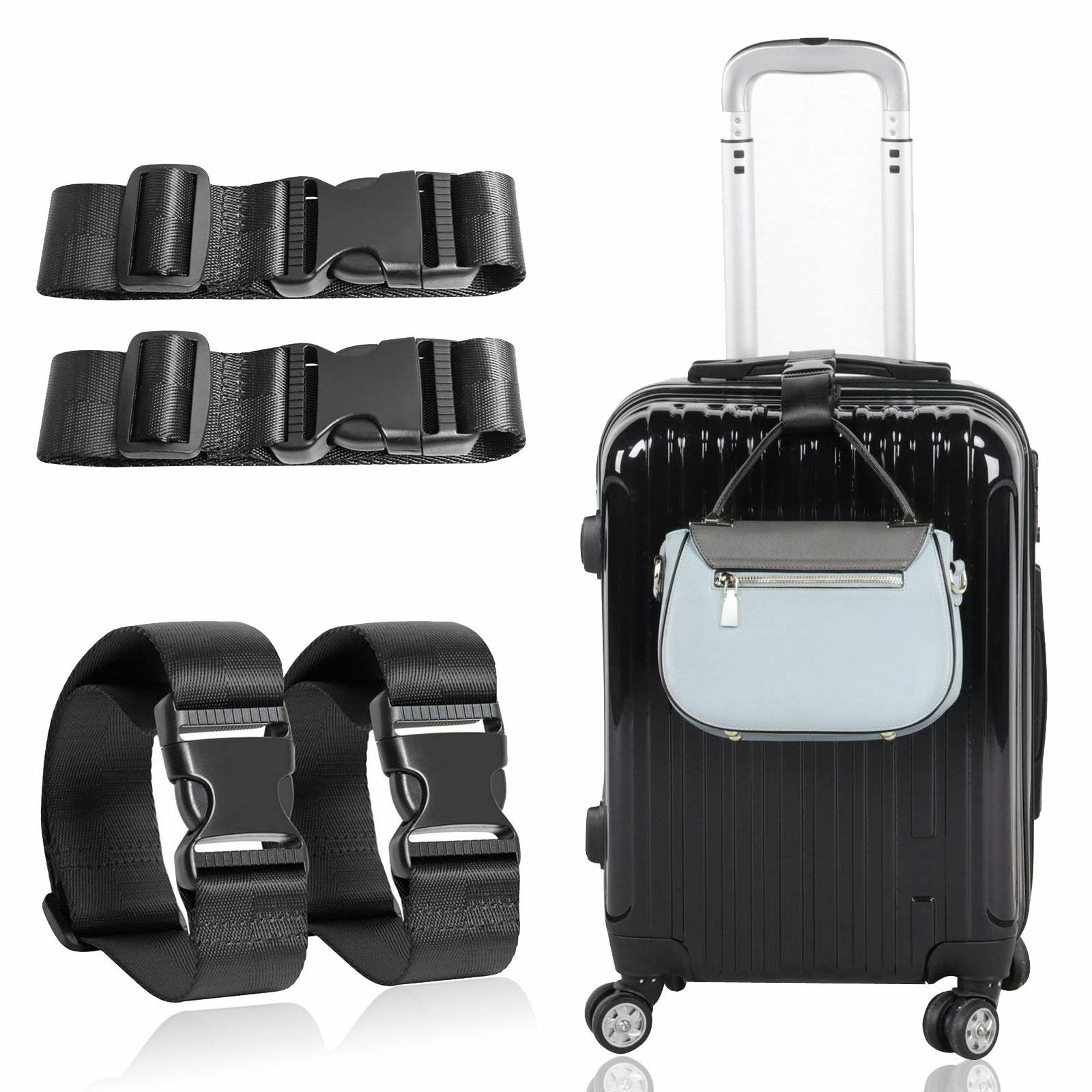 Add a Bag Luggage Strap Adjustable Suitcase Belt Straps Accessories Travel Trip