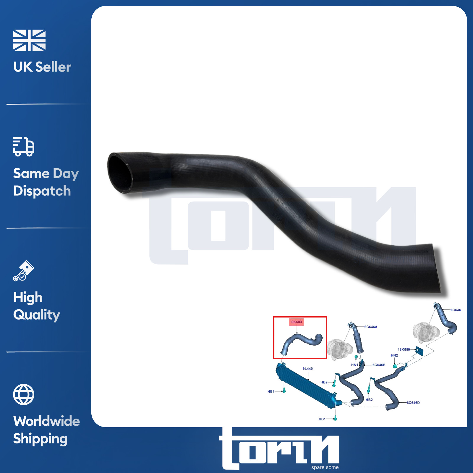 FOR FORD MONDEO MK4 GALAXY MK2 S-MAX 2.0 DIESEL TURBO INTERCOOLER HOSE PIPE