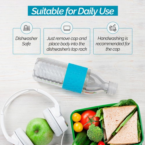 Copco Hydra Water Bottle Non Slip Sleeve BPA Free Reusable 16.9 Oz