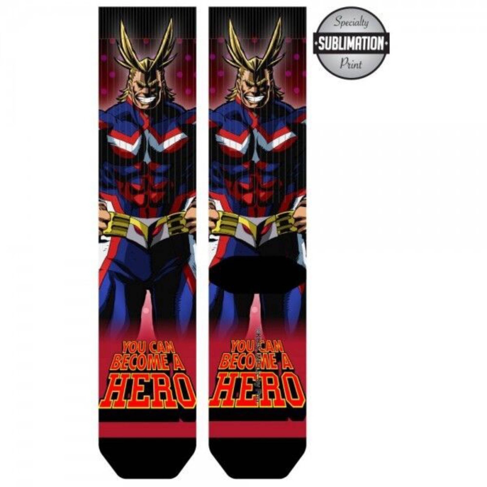 My Hero Academia Sublimated Men's Crew Socks 1 Pair Anime Manga YOU Can Become