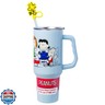 Silver Buffalo Peanuts Snoopy Gang Logo Stainless Steel Tumbler with Straw Cover Cap, Lid, Straw and Handle - 40 oz