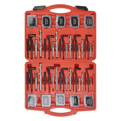 338Pc Thread Repair Tool, HSS Drill Helicoil Kit, SAE 1/4''-1/2''/ Metric M5-M12