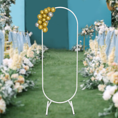 Oval Arch Stand Balloon Flower Rack Wedding Ceremony Backdrop Decoration White 