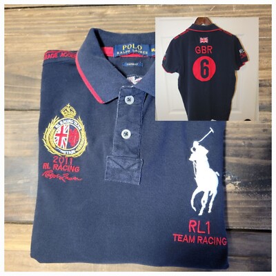 Polo Ralph Lauren 2011 Britain RL1 Team Racing Polo Navy Big Pony 