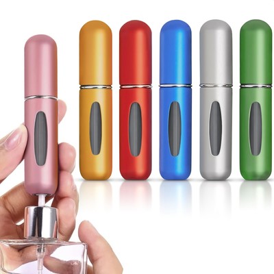 6 Pack 5ml Refillable Perfume Atomizer Spray Bottle Empty Scent Pump Case