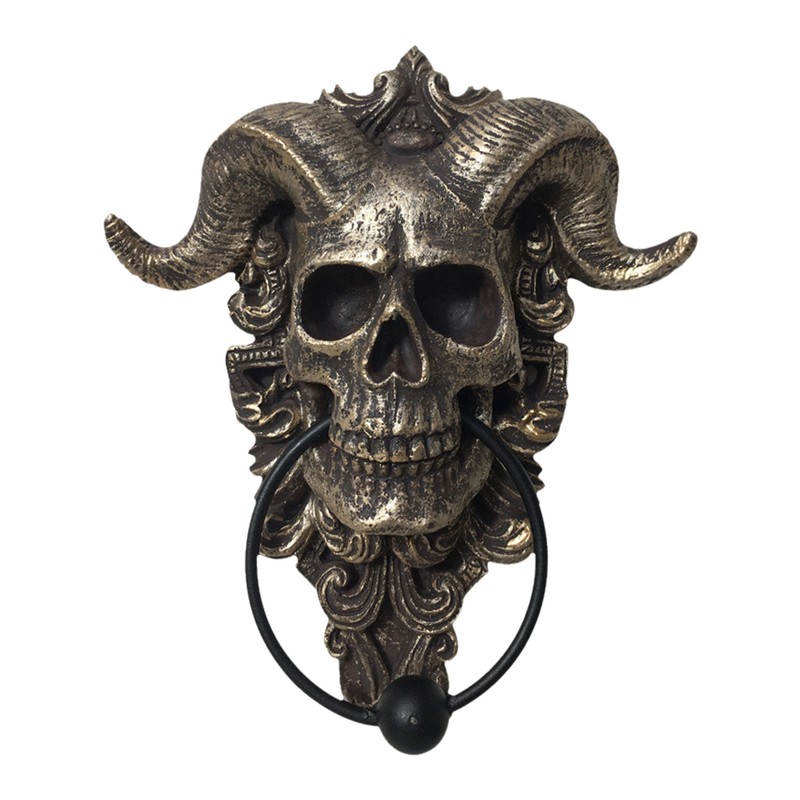 1pc Skull Shape Door Knocker Gothic Style Resin Home Door Knocker Door Bell
