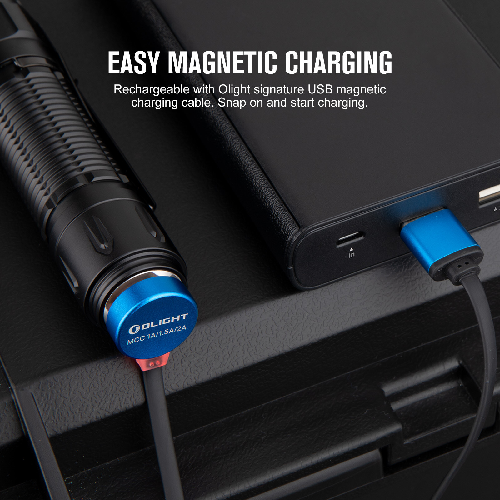 Olight Warrior 3S Black 2300 Lumens High Lumen EDC Tactical Flashlight Handheld