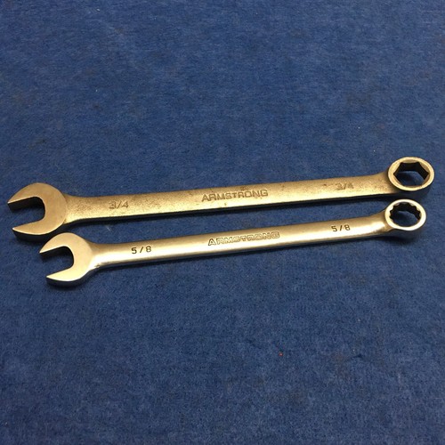 (lot Of 2) Armstrong Combination Wrench 25220 5/8” And S25324 3/4”
