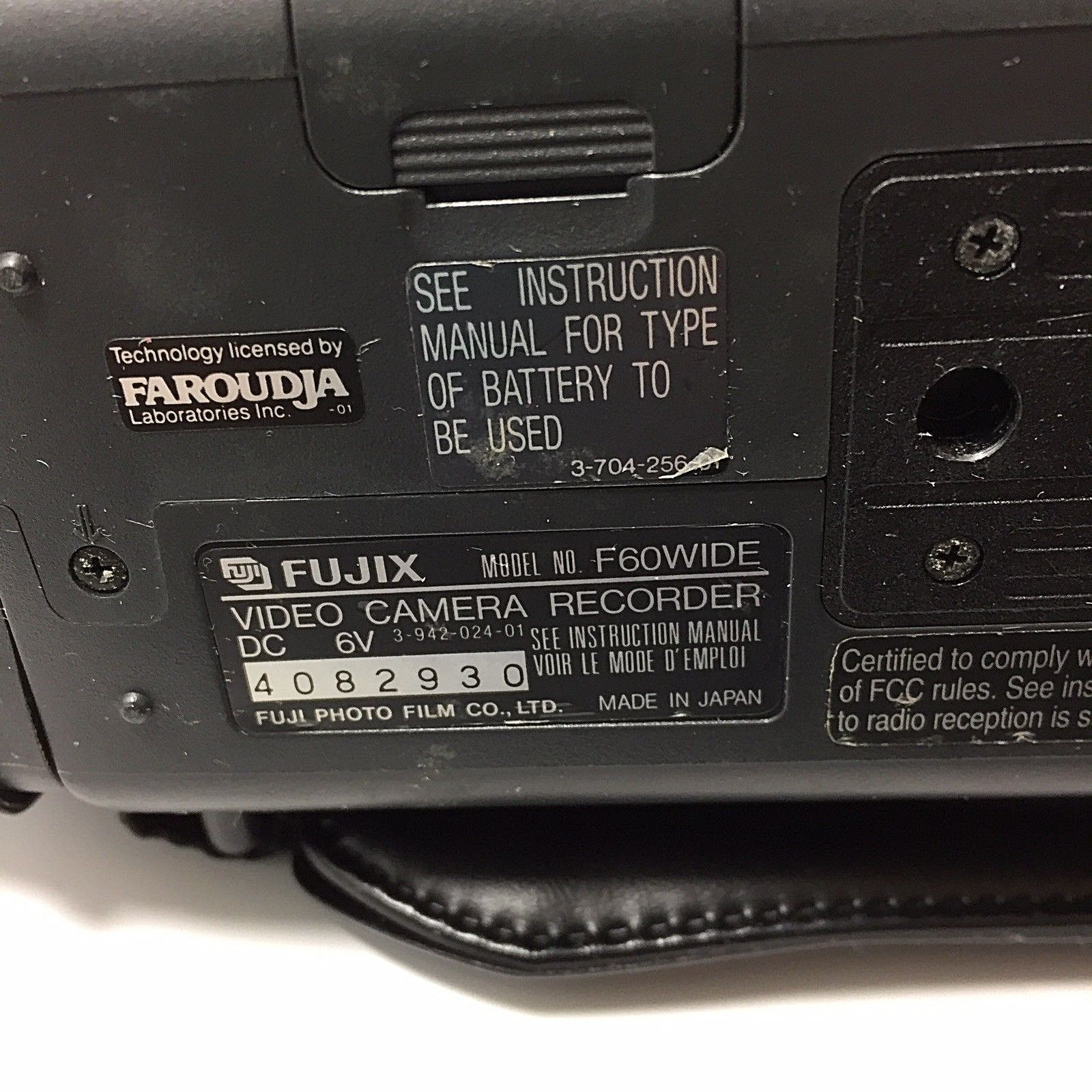 Fujix 8 Video Camera Recorder F60Wide Charger Manuel  Multigrip Kalimar Case