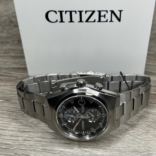 Pre-owned Citizen New✅titanium✅  Eco-drive Brycen Chronograph Silver Men's Watch Ca7090-52e