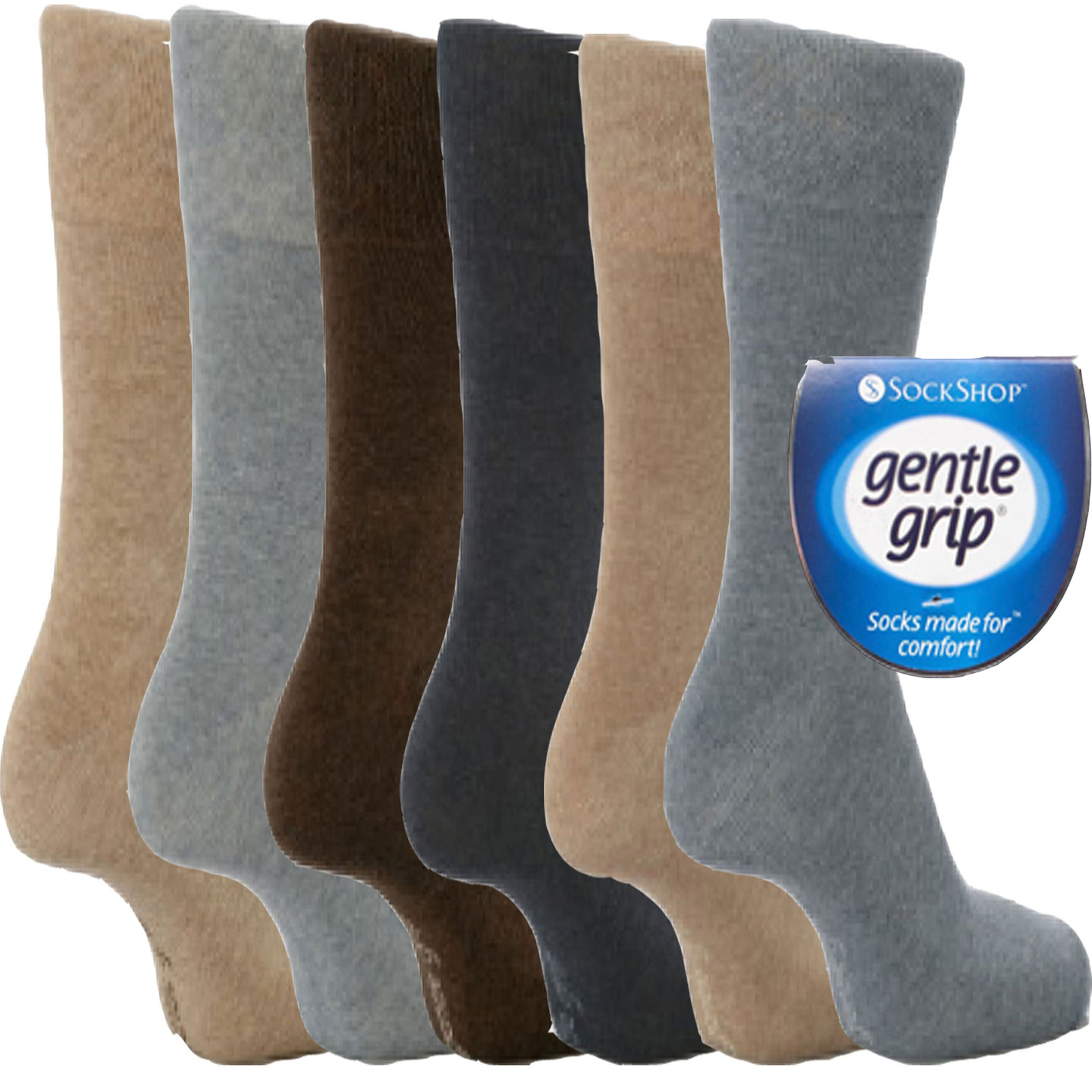 Mens Gentle Grip Socks Non Elastic Soft Top Diabetic COTTON lot eBay