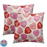 Pink and Red Heart Throw Pillow Cover 18x18 Inch Pack of 2 Valentine's Day Cream and Pink Cushion Pillow Case Square Colorful Love Heart Pillowcase Decor for Party Bed Sofa Home Car Bedroom Outdoor