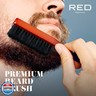 RED by Kiss Beard Brush with 100% Natural Boar Bristles for Men, Premium Wooden Brush, Beards Mustaches Grooming Shaving Comb, Tame and Soften Facial Hair (LONG HANDLE)