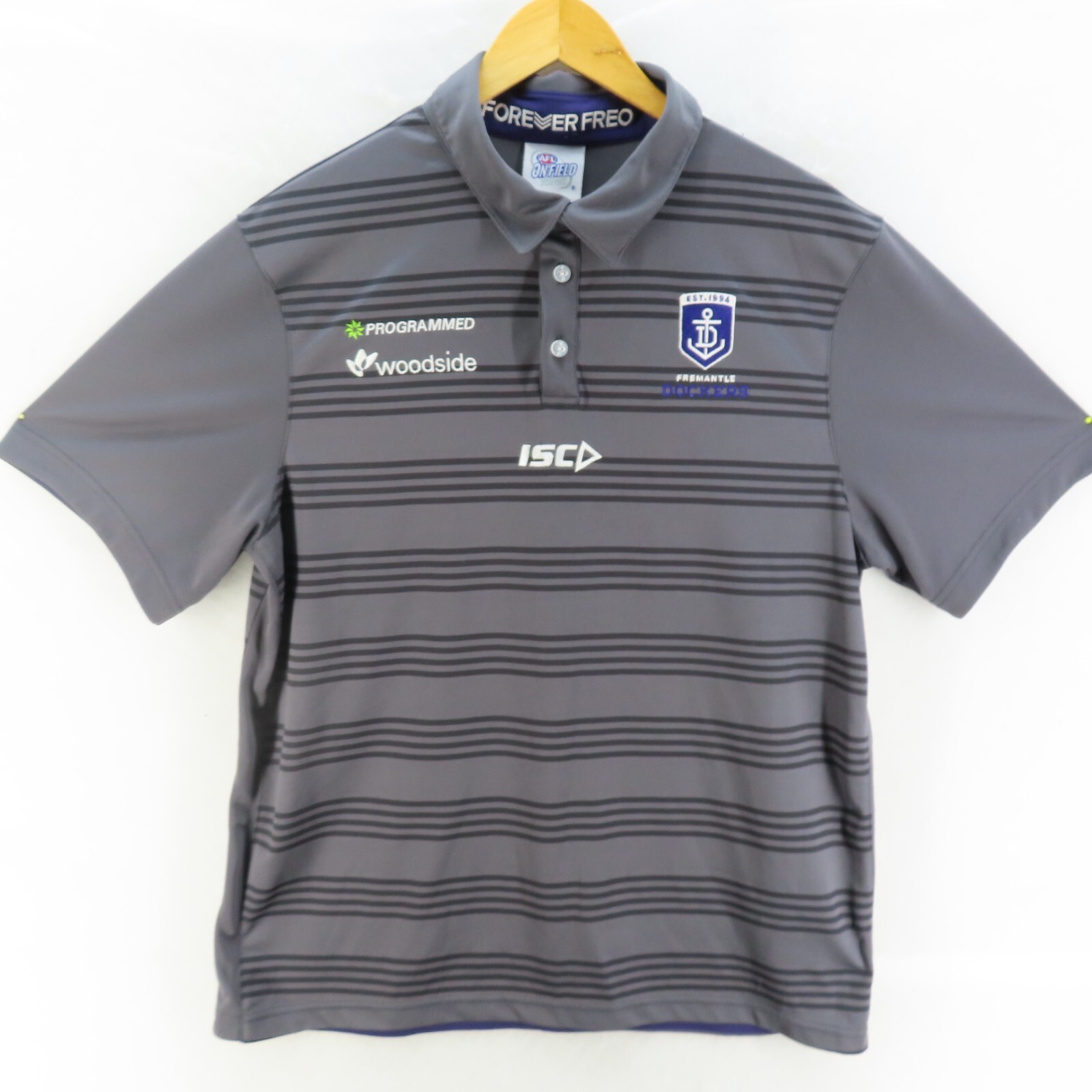 AFL On!field Team Gear Polo Shirt Mens Adult Size XL Grey Short Sleeve Casual