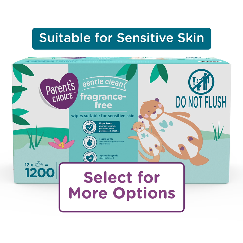 Parents Choice Unscented Baby Wipes, 1200 Count (Select Options Available)