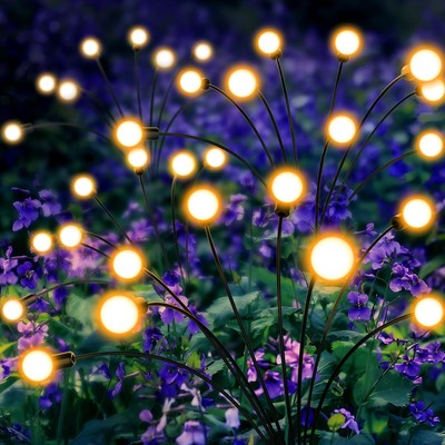 URAGO Solar Garden Lights, New Upgraded 6 Pack Solar Firefly Lights, Sway by ...