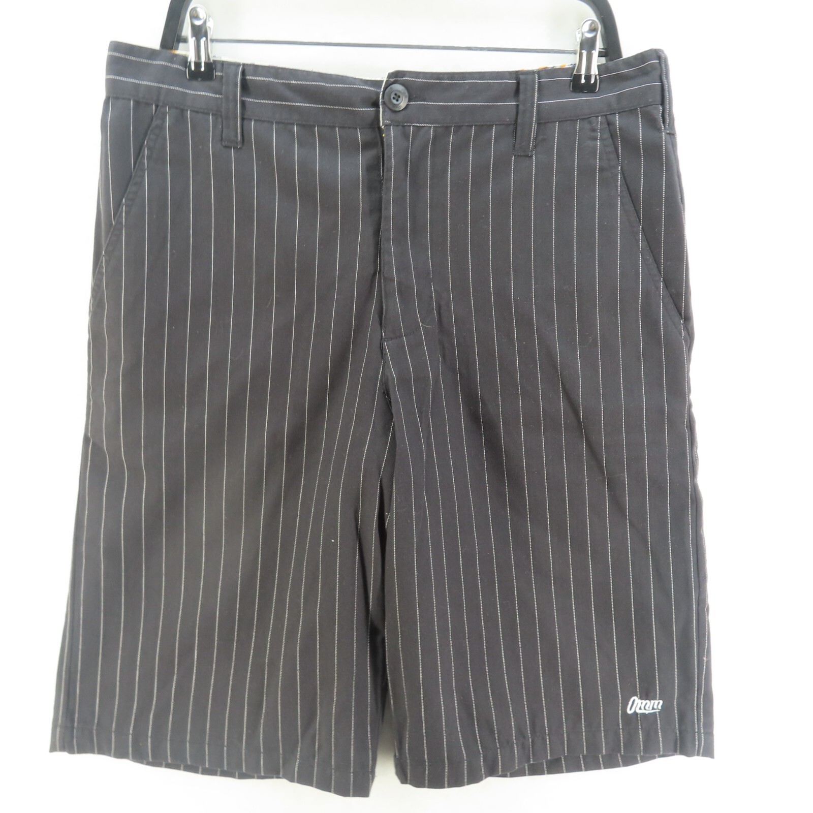 Ooh Mow Mao Shorts Mens Adult Size 30 Black Striped Zip Fly Walk Skate Casual