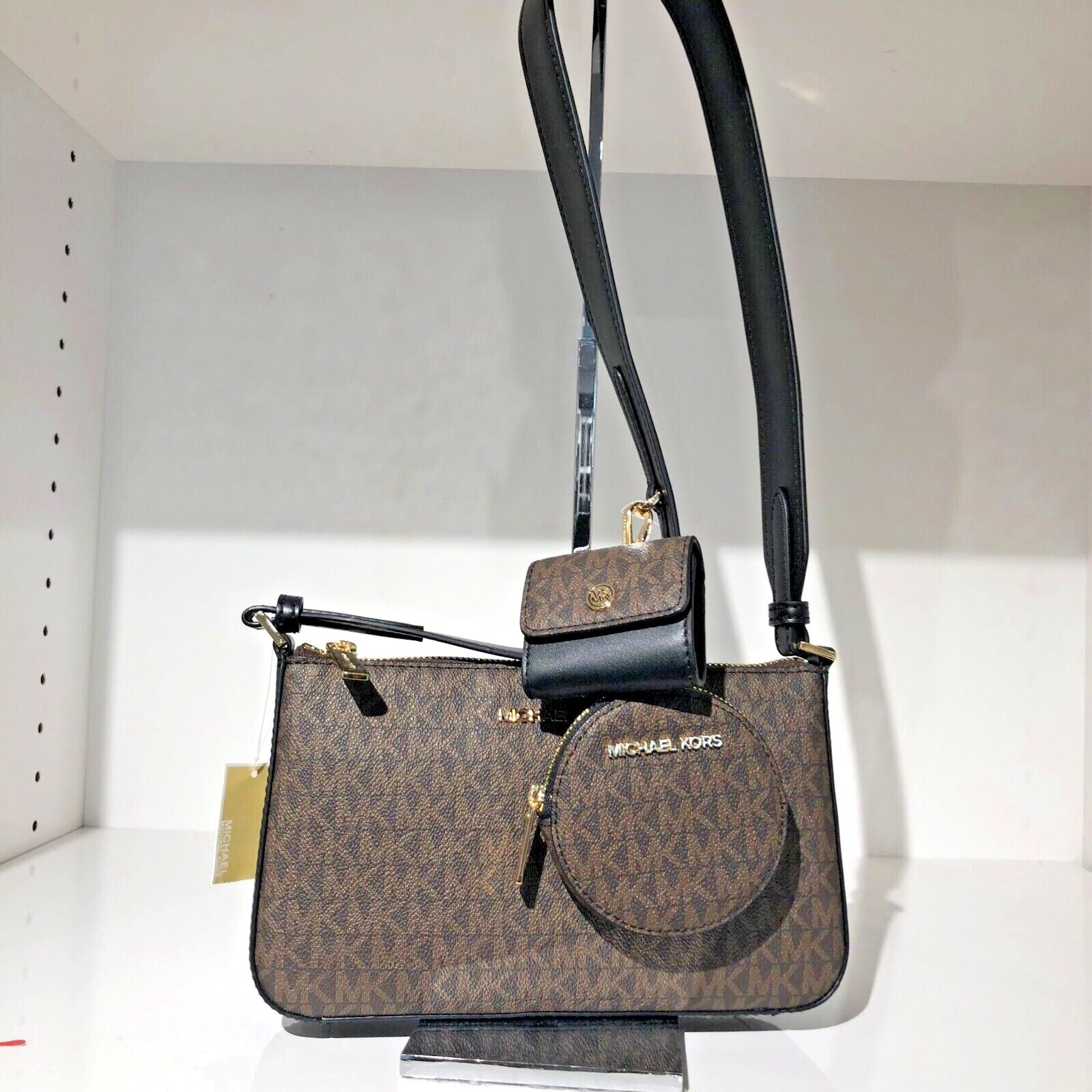 MICHAEL KORS ミニハンドバッグ ブラウン マイケルコース MICHAEL KORS マイケルコース ミニハンドバッグ