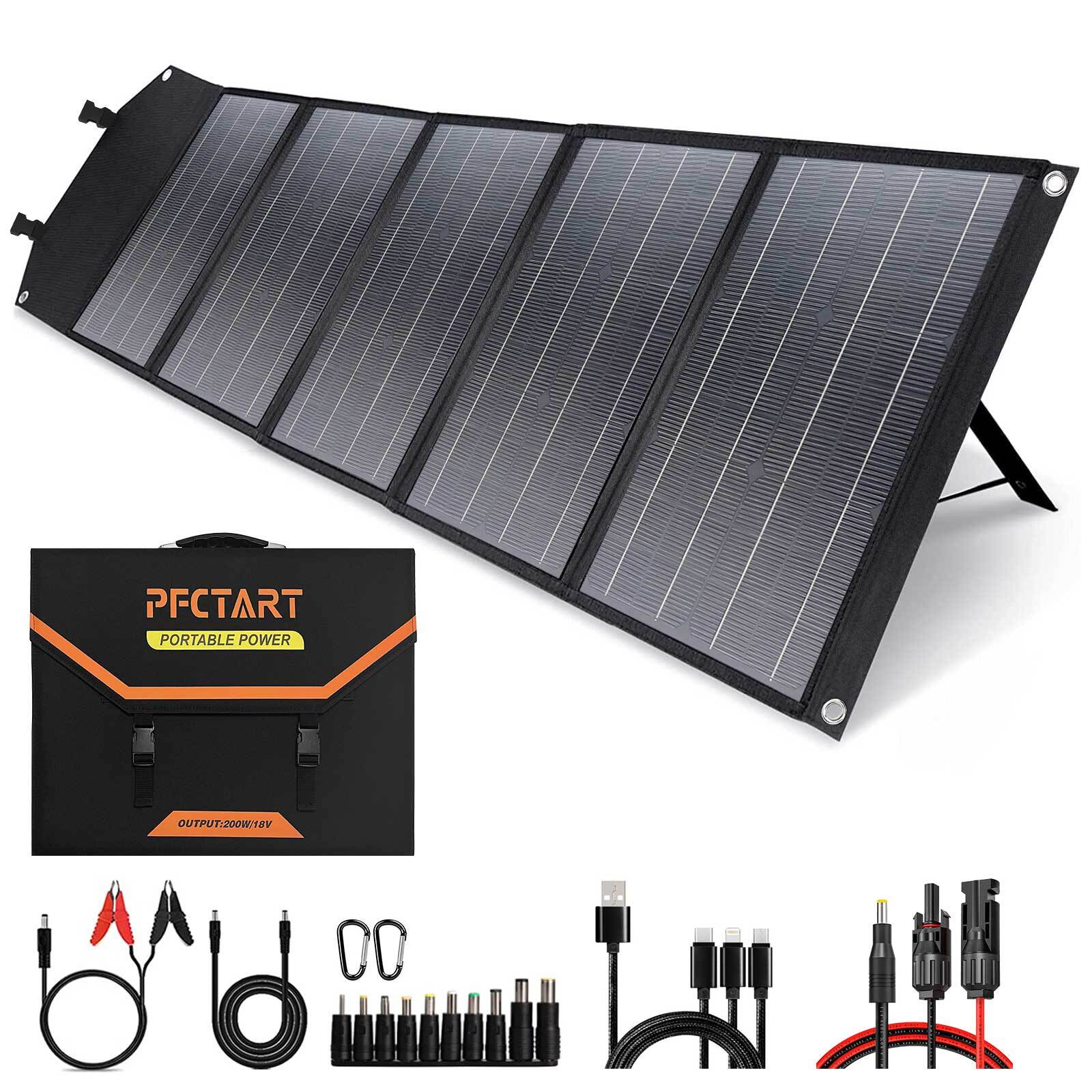 200W 12V Foldable Solar Panel Suitcase Kit 200W Mono Solar  Off Grid PV Boat RV