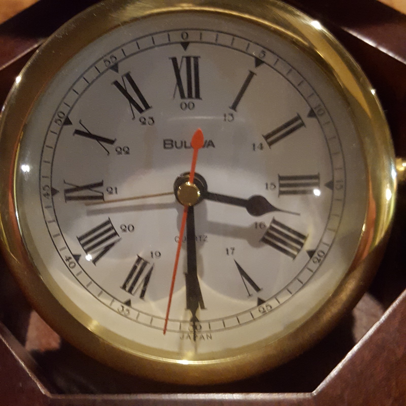 Bulova B7910 Quartermaster Maritime Clock Table Desk Quartz Japanese Movement