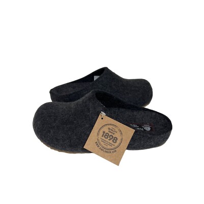 Haflinger Michl Clog Wool Felt Women's Graphite Grey EUR 38/US 7 NWOB