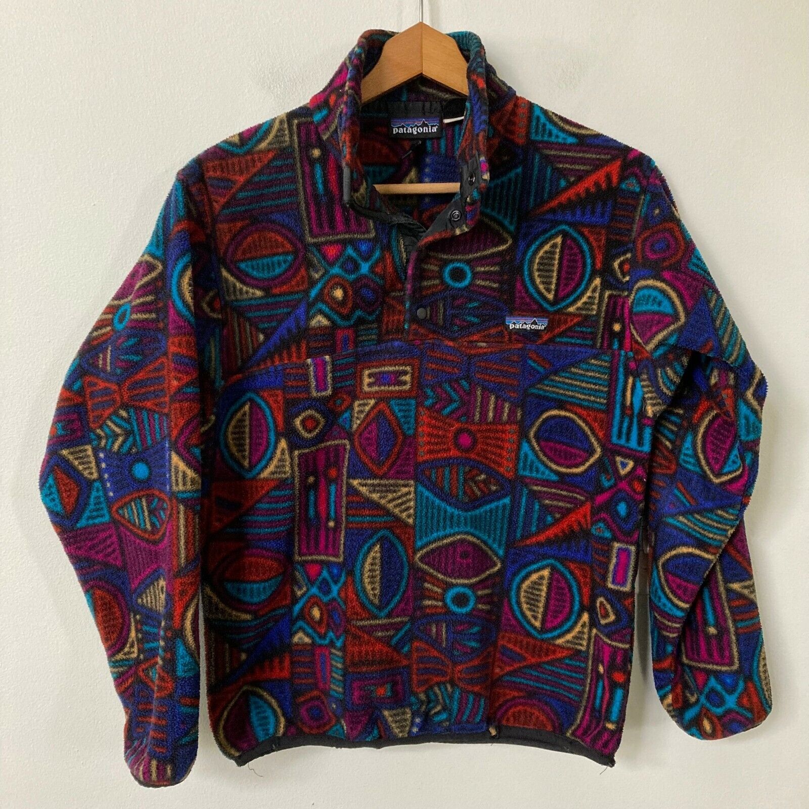 VTG Patagonia Men's Snap T XS Rare Fleece Pullover Synchilla 90s Aztec Aborigine VTG Patagonia Men's Snap T XS Rare Fleece Pullover Synchilla 90s Aztec Aborigine